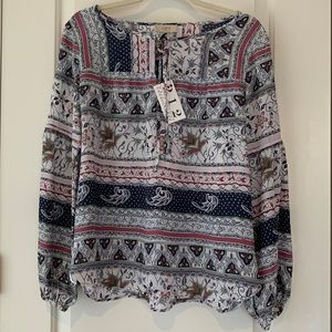 Loft Blouse- navy/grey/rose/cream